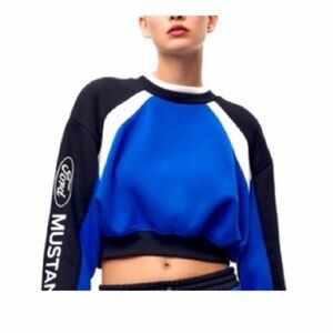 Zara Ford Mustang Colorblock Cropped Sweater‎
